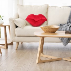 BESPORTBLE Lip Pillow Sofa Pillows 3D Lip Shape Decorative Cushion Soft Cotton Throw Pillow Red Red Cushion Decorative Cushion for Sofa, Large Lips, Lips Soft Pillows Throw Pillow