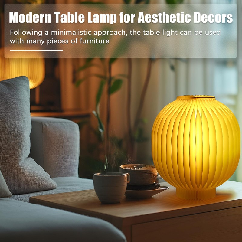 Gulfmew 2 Sets Desk Lam, Modern 3D Honeycomb Paper Lantern