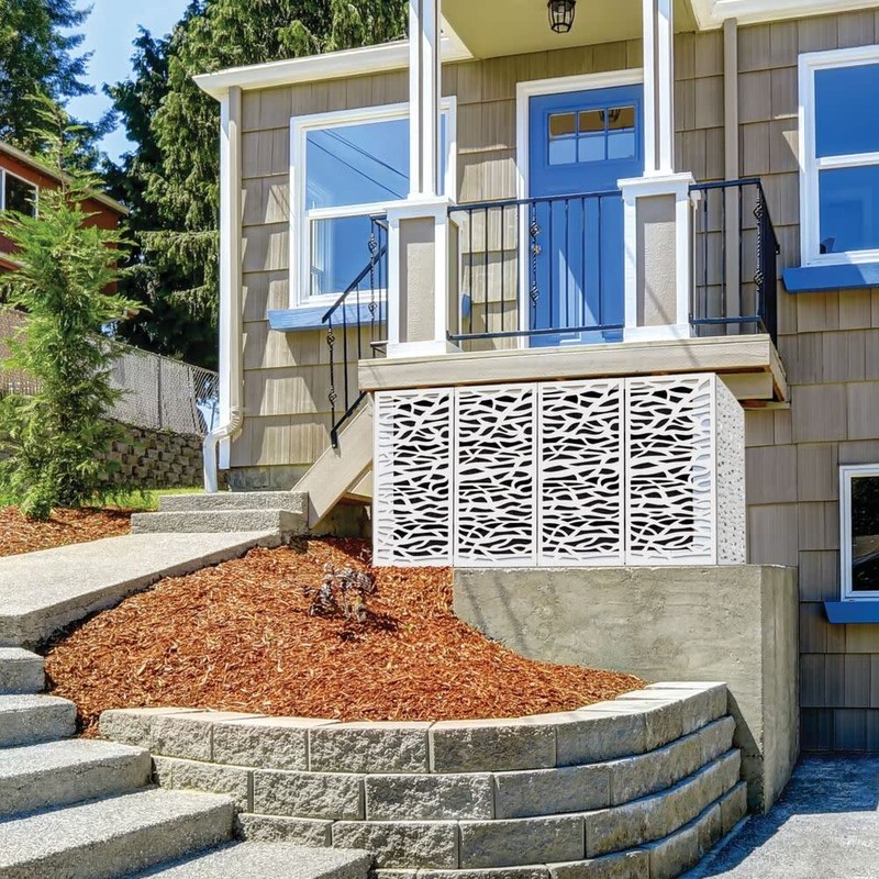 2'x4' Sprig Decorative Screen, White