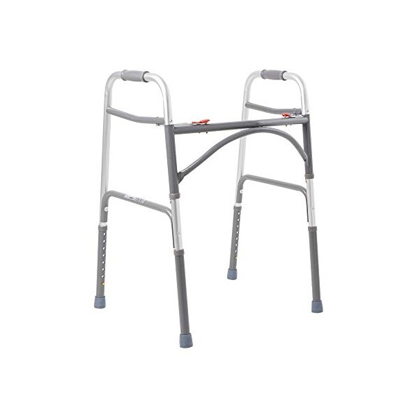 McKesson Folding Walker, Bariatric, Steel, Height Adjustable 32 1/2 in to 39 in, Weight Capacity 500 lbs, 1 Count