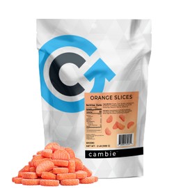 Orange Slices Gummy Candy by Cambie | 2 lbs of Orange Flavored Jellies | Bulk Orange Slices Gummy Candy Packaged Fresh in a Resealable Pouch | 2 lb