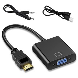 YOURKAY HDMI to VGA Adapter, HDMI Male to VGA Female Converter Unidirectional HDMI Computer to VGA Monitor Adapter (Male to Female) for Computer, Laptop, Monitor, Projector, TV