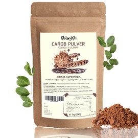 BotaniKils Carob Pulver 1kg, Johannisbrotpulver, 100% naturrein, absolut frei von Zusätzen, wunderbarer Kakaoersatz - glutenfrei, koffeinfrei, von BotaniKils