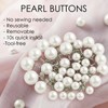 Quuztao 60 Sets Pearl Buttons for Clothes, 3 Size No