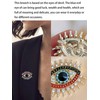 Evil Eye Brooches Pin for Women Men Rhinestone Ojo Brooch