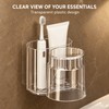 Wall-Mounted Toothbrush Holder with Mouthwash Cup - Transparent 2-Piece Bathroom