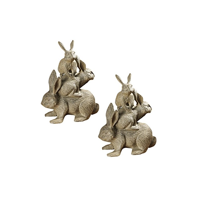 Design Toscano Bunched Bunnies Cast Iron Statue, Bronze