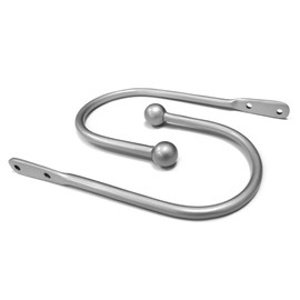 Jasmine Waldorf Pair of Metal Ball End U-Shaped Holdback Stem Silver