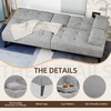 Shintenchi Futon Sofa Bed, Velvet Foldable Couch Reclining Sleeper w/Removable