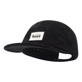 Gvatasz Black Corduroy Baseball Cap 5 Panel Dad Hats Snapback Trucker Hat Summer Flat Bill Caps Casual Fitted Cap,Black