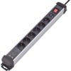 Renkforce 815A-CMB-SUSB Power Strip with Switch 6-Way Black, Silver Protective
