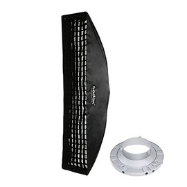 Godox 12"x47" / 30x120cm Strip Beehive Honeycomb Grid Softbox with Bowens Mount Speedring for Studio Flash Strobe Lighting