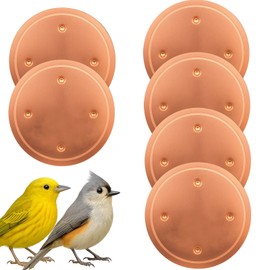 6 Pcs Bird Bath Copper Disk, 0.6mm Premium 99.99% Copper Insert with Raised Point, Fits Most Bird Baths for Indoor Outdoor Garden Backyard – 4” Diameter