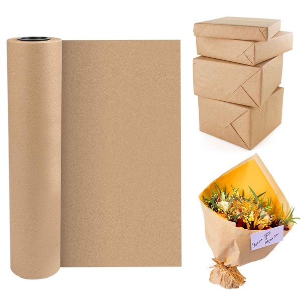 BUZIFU Kraft Paper Roll Parcel Paper 30 cm x 30