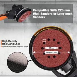 ALPXUXP Sandpaper 225 mm Velcro 10-Hole Sanding Disc for Drywall Sanders Sanding Giraffe Round Sandpaper Each 5 x P40 P60 P80 P120 P150 P240 Mixed Grain (Pack of 30)