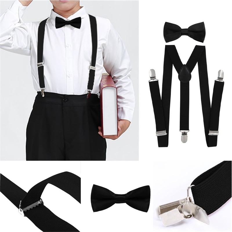 Tokaneit Braces Bow Tie Set, Children's Braces Bow Tie Set,
