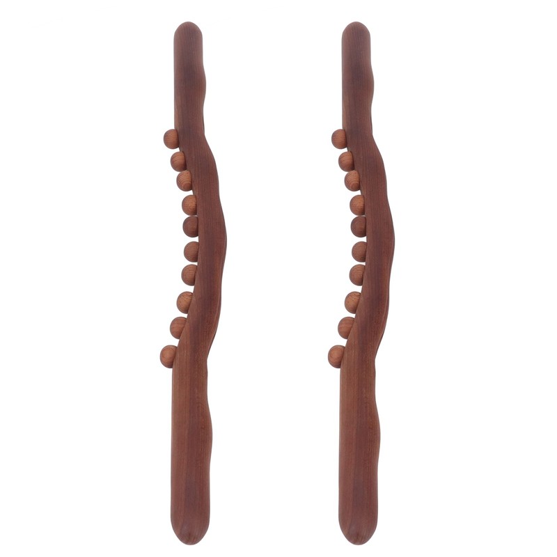 2Pcs Wooden Scraping Stick 10 Massage Dots Large Contact Wooden