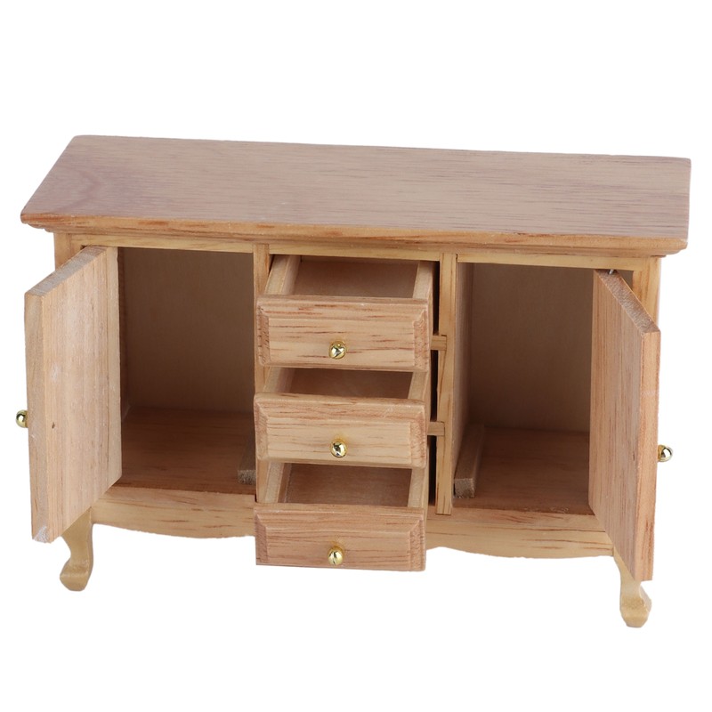 Dollhouse 1:12 Double Door Cabinet Doll House Wooden Furniture Miniature