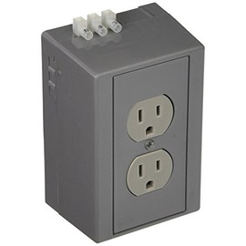 Hubbell DRUB15 DIN Rail Utility Box, 15 amp, 125V, Duplex, Vertical, Gray