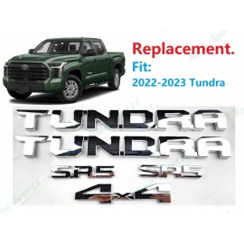Toyota 5PCS Chrome Door Tundra SR5 Rear 4x4 EMBLEM Badge Toyota Tundra 2022-2025