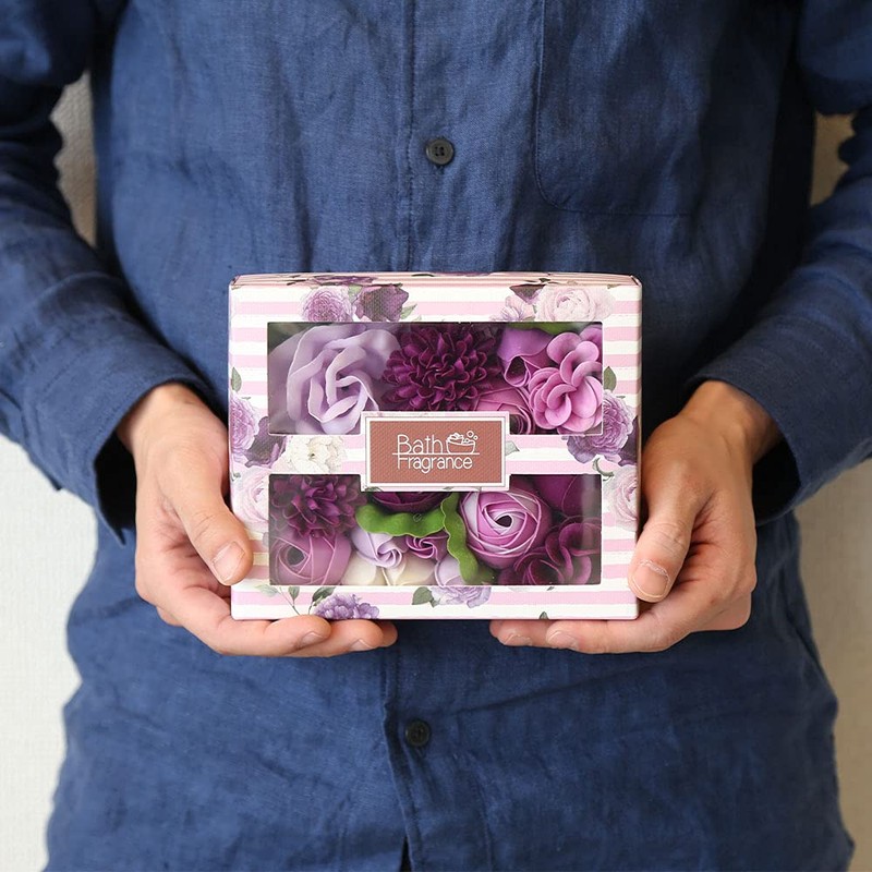 Q-FLA Bath Fragrance Flower Arrangement Box Brillante Purple