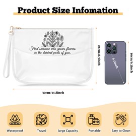 Inspirational Gifts Singer Fans Makeup Bag Find Someone Who Grows Flowers in the Darkest Parts of You Mental Health Gifts Country Music Cosmetic Bag Travel Clear Toiletry Pouch with Zipper