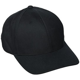 Flexfit Full Cap 6 Panel Baseball Cap with Closed Back and Elastane in 13 Colours and 2 Sizes (S/M And L/XL), Black