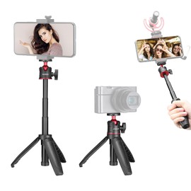 Eacam MT-08 Mini Extendable Desktop Tripod Handheld Photography Bracket Stand with Flexible Ballhead 1/4 Inch Screw Mount for Selfie Travel Vlogging
