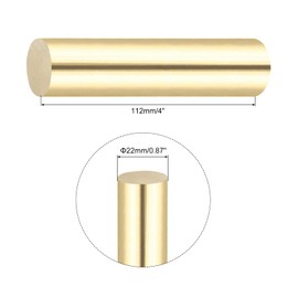 MECCANIXITY 1pcs Brass Rods (22mm) 7/8 Inch x (112mm) 4 Inch Brass Solid Round Stock Lathe Bar for Knife Handles Pin DIY Craft Model Plane