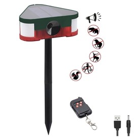 QXMH Solar Outdoor Motion Sensor Alarm - 360° Motion Detector, 3x129dB Loud Siren Lamp, 4 Modes, LED Flashing Ligh with USB, Say Goodbye to Intruders