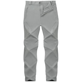 SEVEGO 30"/32"/34"/36" Inseam Men's Tall Hiking Pants Quick Dry Outdoor Waterproof Fishing Cargo Pants with Belt 5 Pockets 36" Light Green L