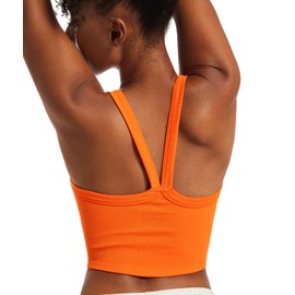 Free People Doop Womens Summer Tops Racerback Workout Tops Plus Size Crop Tops for Women Orange, M/L