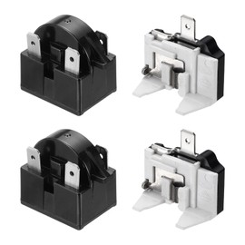 MECCANIXITY 2 Set PTC Refrigerator Starter Relay 4.7 Ohm 2 Pin and 1/5HP Freezer Overload Protector for Fridge Cooler Compressor