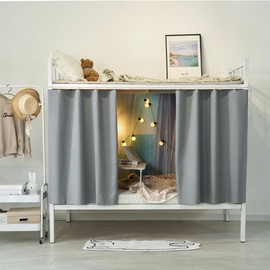 Cabin Bottom Bunk Bed Curtains Drapery Blackout Drapes Single Bed Tent Curtain Lightproof Dustproof Dormitory Bedding Canopy Students Shading Bedding Privacy Draperies Cloth for Single Sleeper Dorm
