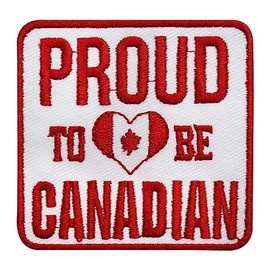 WASPRO Proud Canadian Flag Patch, Iron On, Sew On, 7x7 cm, 1 Piece, Square, Minimalist Style