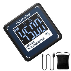 ALLmeter Mini Digital Rechargeable Level Box Protractor Angle Finder Level Gauge Inclinometer Magnetic Base Backlight,VA Display,Type-C Charging,IP54 for Woodworking Building Saw Blade,Construction