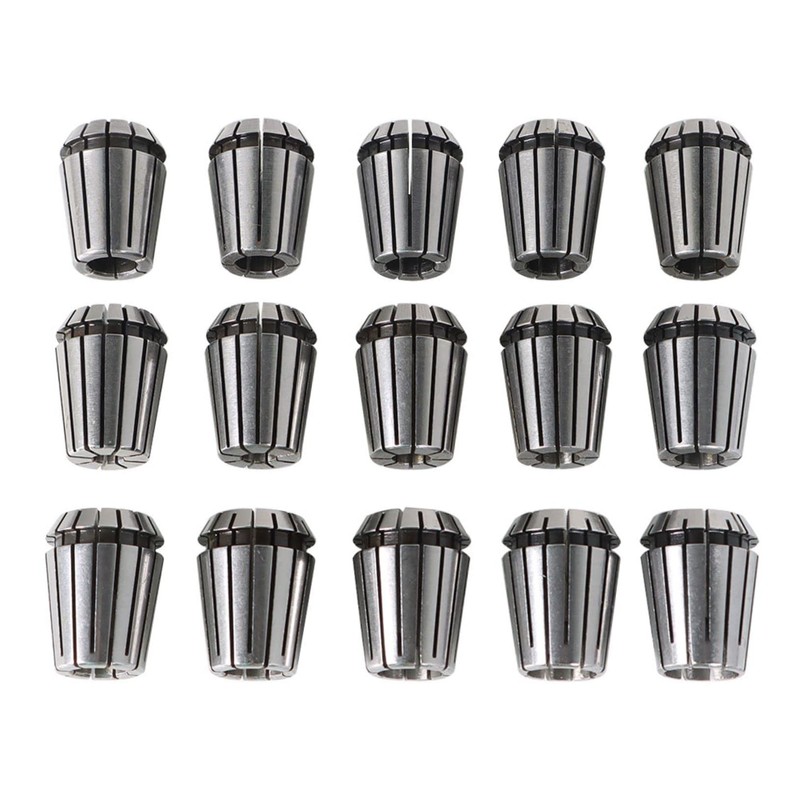 raseparter 15Pcs ER25 Spring Collet Set, Router Machine Collet Set