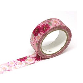 Double Cherry Blossoms - Kamiiso Kimono Washi Tape 15mm Masking Tape for Scrapbook Journaling Craft DIY