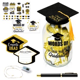 R HORSE 2025 Graduation Gifts for Her Him Light up Graduation Mason Jar with Cap Class of 2025 Grad Mason Jar Grad Centerpieces Decorations Party Favor Supplies for College High Middle School
