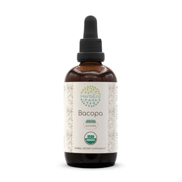 Bacopa A120 USDA Organic Tincture | Alcohol Extract, High-Potency Herbal