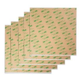 HIKIYEAT Heat Resistant Double Sided Tape,468MP Double Sided Adhesive Transfer Tape Sheets 8.66x8.66 Inch,Clear Thin Waterproof, for PEI Sheet, Nameplate,Indoor and Outdoor use(5-Pack)