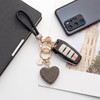 CHUQING Heart Key Ring Car Key Ring With Sparkly Rhinestones