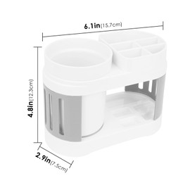 DODAMOUR Toothbrush Organizer for Bathroom, Multi-Functional 5 Slots Toothbrush Holder, Toothbrush and Toothpaste Caddy, Bathroom Accessory for Storage and Organizer (White)