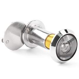 Door Viewer with Privacy Cover 14mm Doors Peephole 220° Wide Angle Security Spy Peep Hole for Home Office Hotel, Polished Chrome, Doors Thickness 35-50mm, Easy Installation