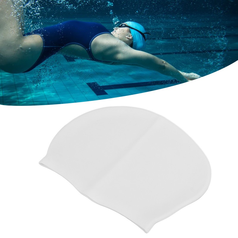 Swim Bathing Cap Silicone Waterproof Swimming Head Cover Professional with