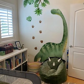Large Dinosaur Wall Decals for Boys Bedroom Dino Footprints Wall Stickers Peel and Stick Baby Toddler Kids Room Wall Decor Murals for Nursery Daycare Classroom Decoration (KL-BM2063)