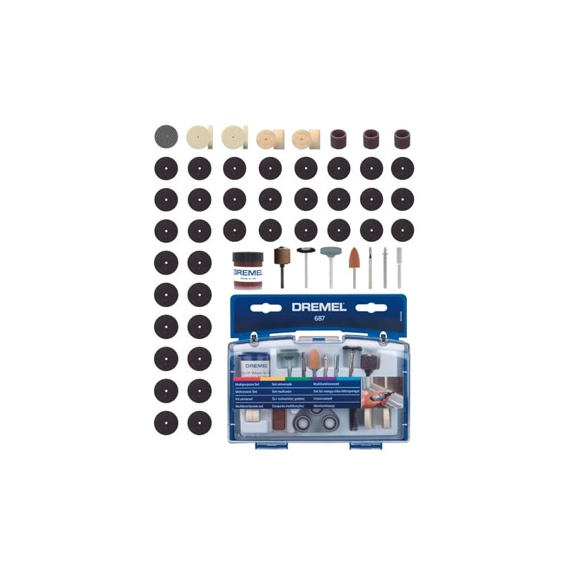 Dremel 687 Multipurpose Set, Accessory Kit with 52 Rotary Tool