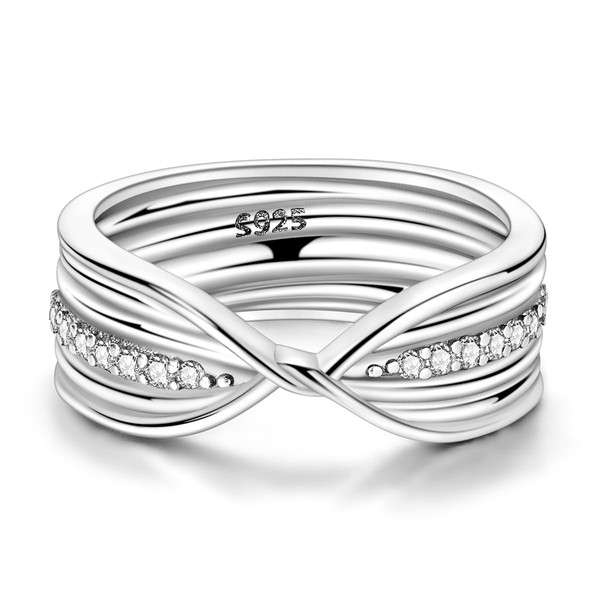 LAZA 925 Sterling Silver Classic Bow Ring for Women in