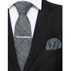 JEMYGINS Cashmere Wool Tie and Pocket Square Tie Clip Sets