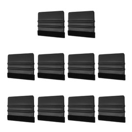 QUARKZMAN 10 Stück Vinyl-Rakel, Filzkante Vinyl Wrap Decal Rakel Werkzeug, 4-Zoll Auto Vinyl Folie Schaber Kunststoff Rakel für Auto Wrap, Schilderherstellung, Fenster, Schwarz, Rechteck